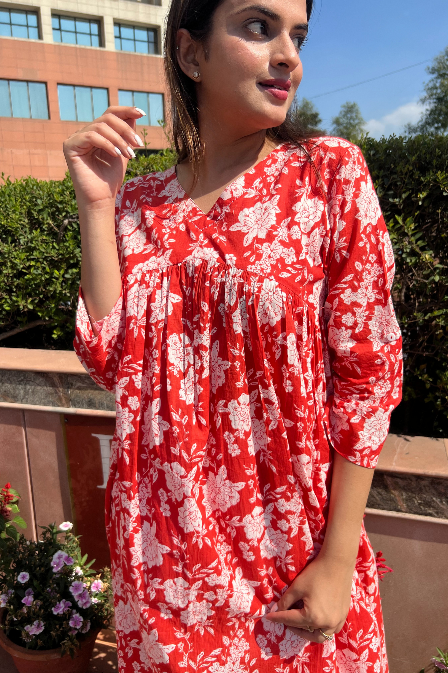 Floral Print Kurta