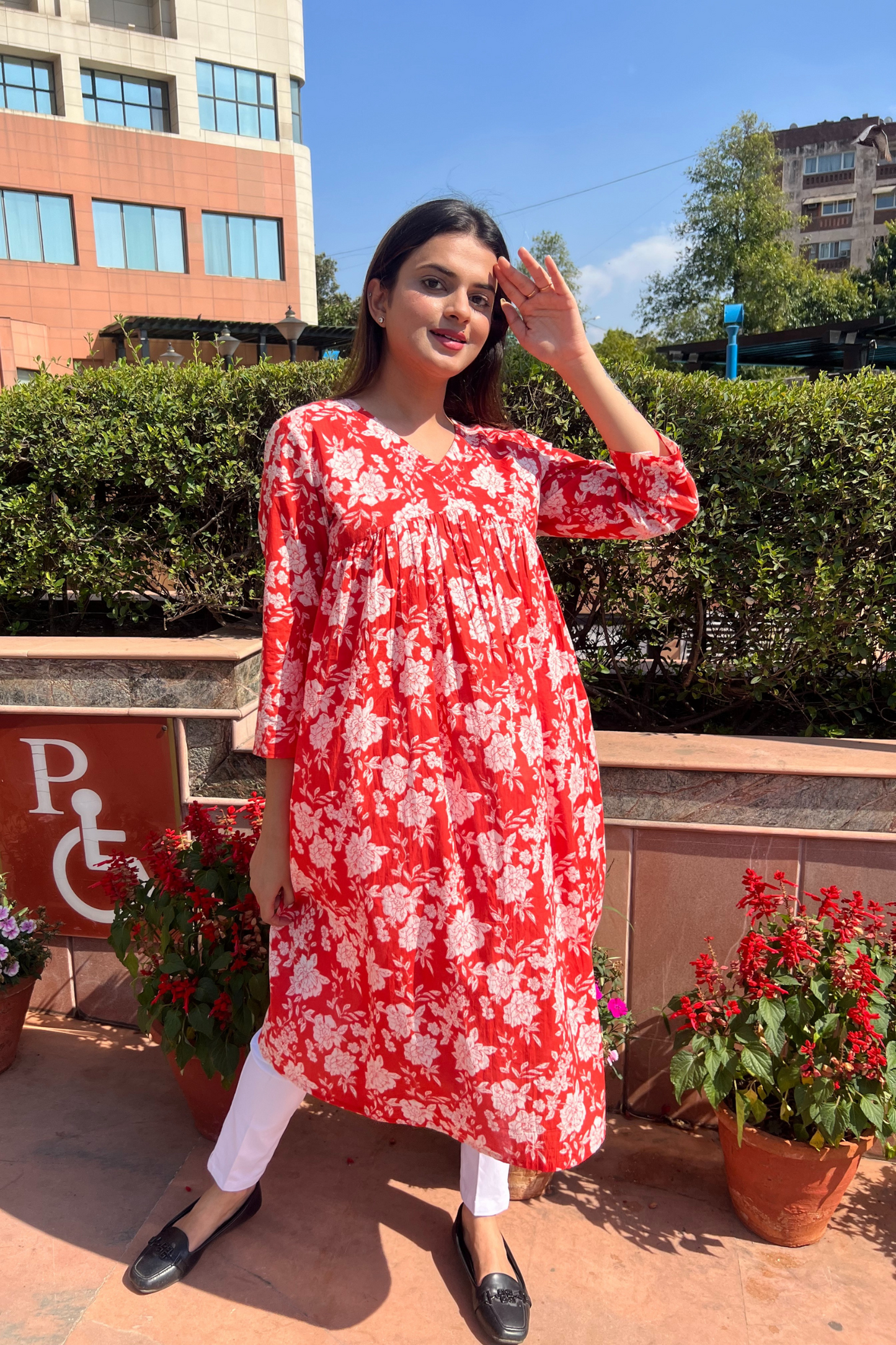 Floral Print Kurta