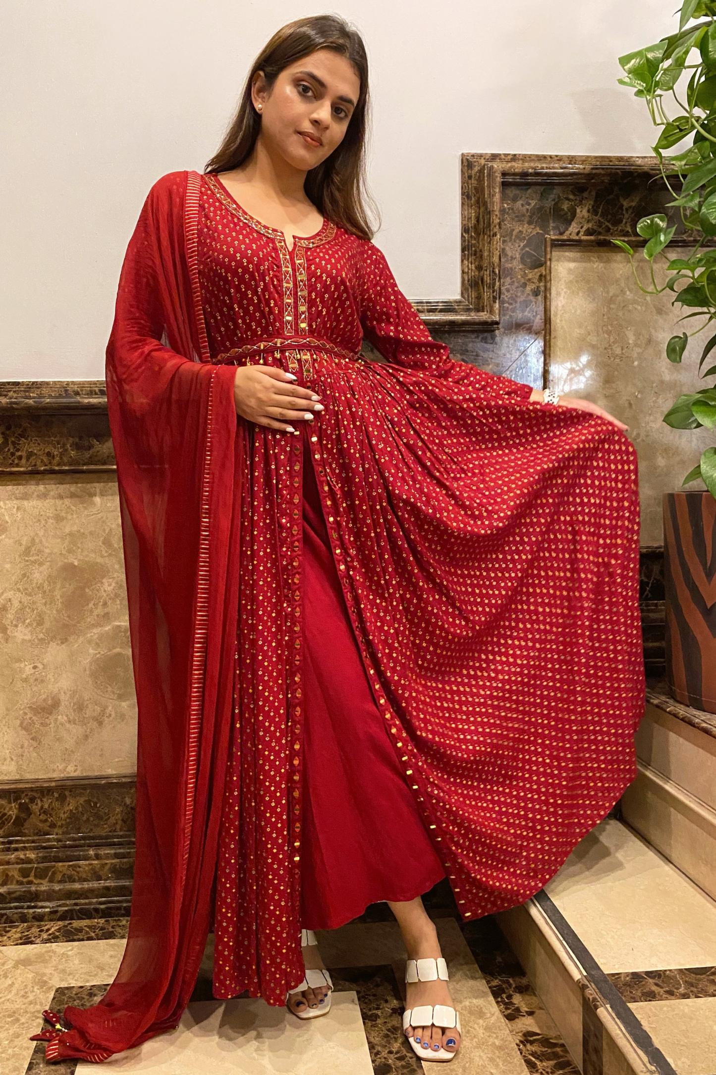 Festive Maroon Dress