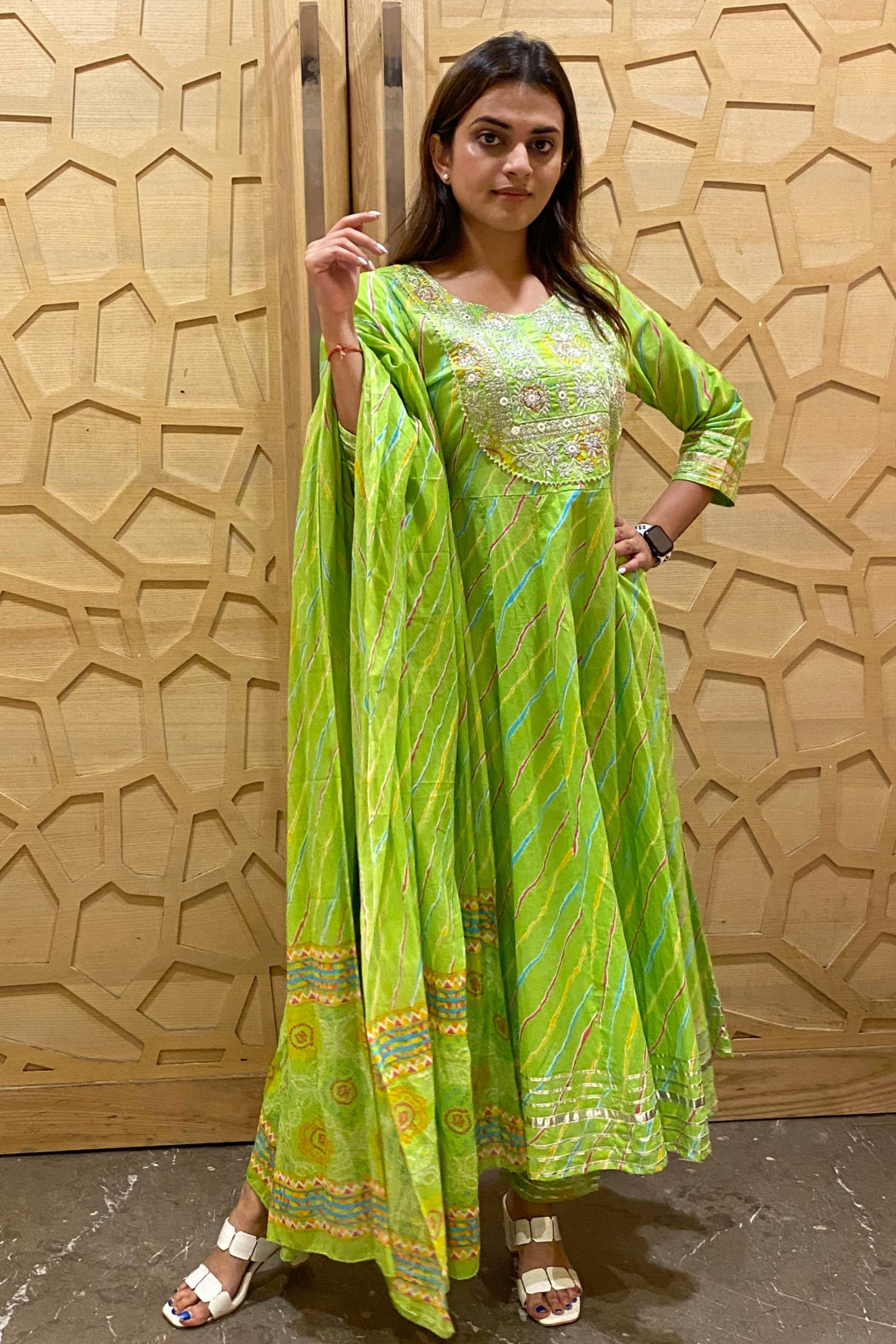 Leheriya Anarkali Set