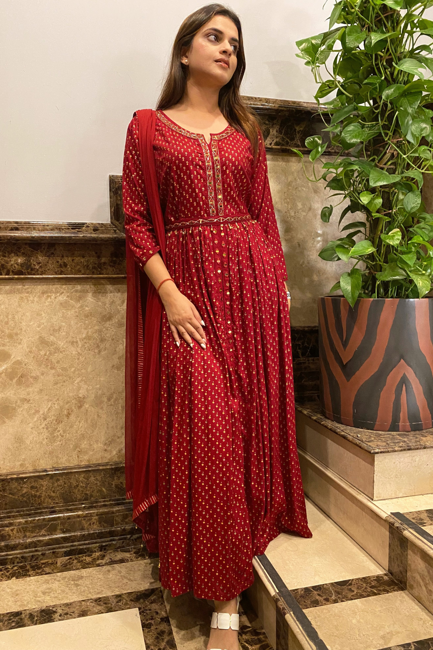 Festive Maroon Dress