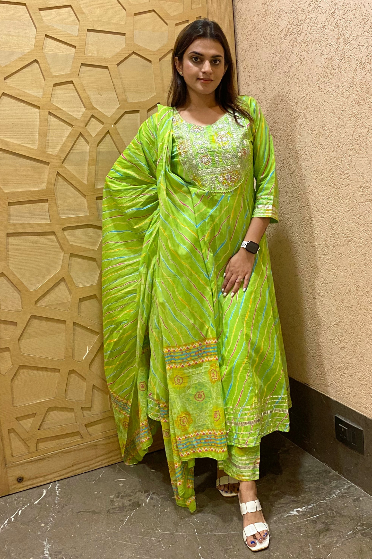 Leheriya Anarkali Set
