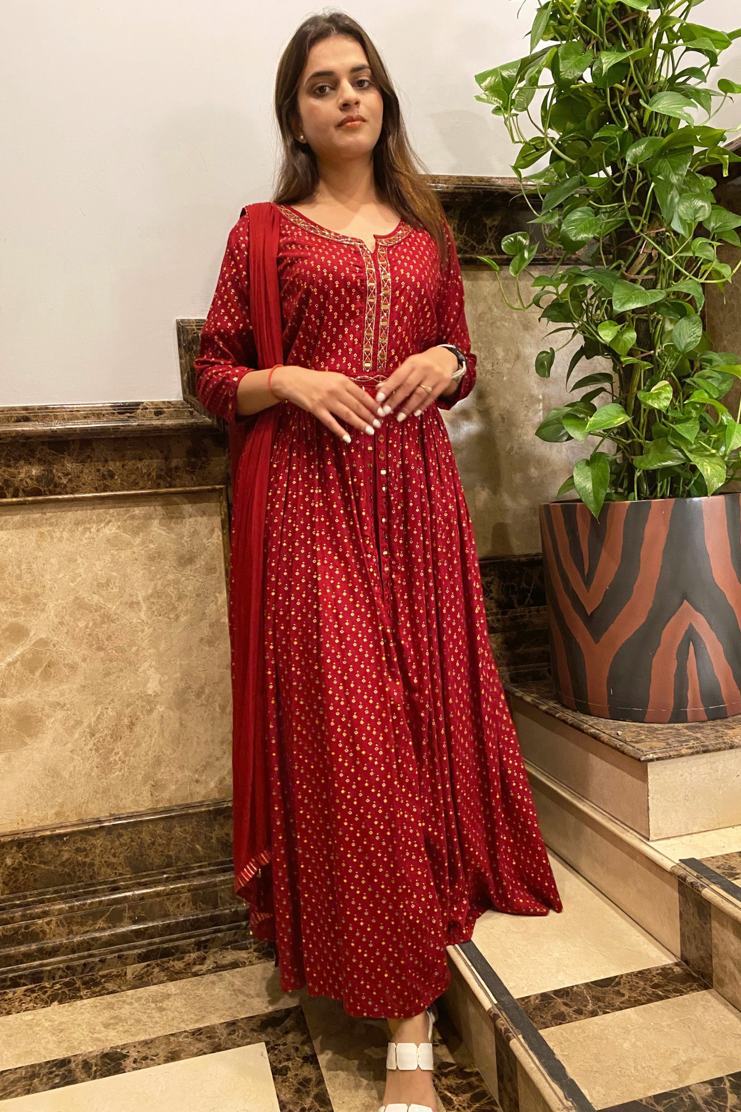 Festive Maroon Dress