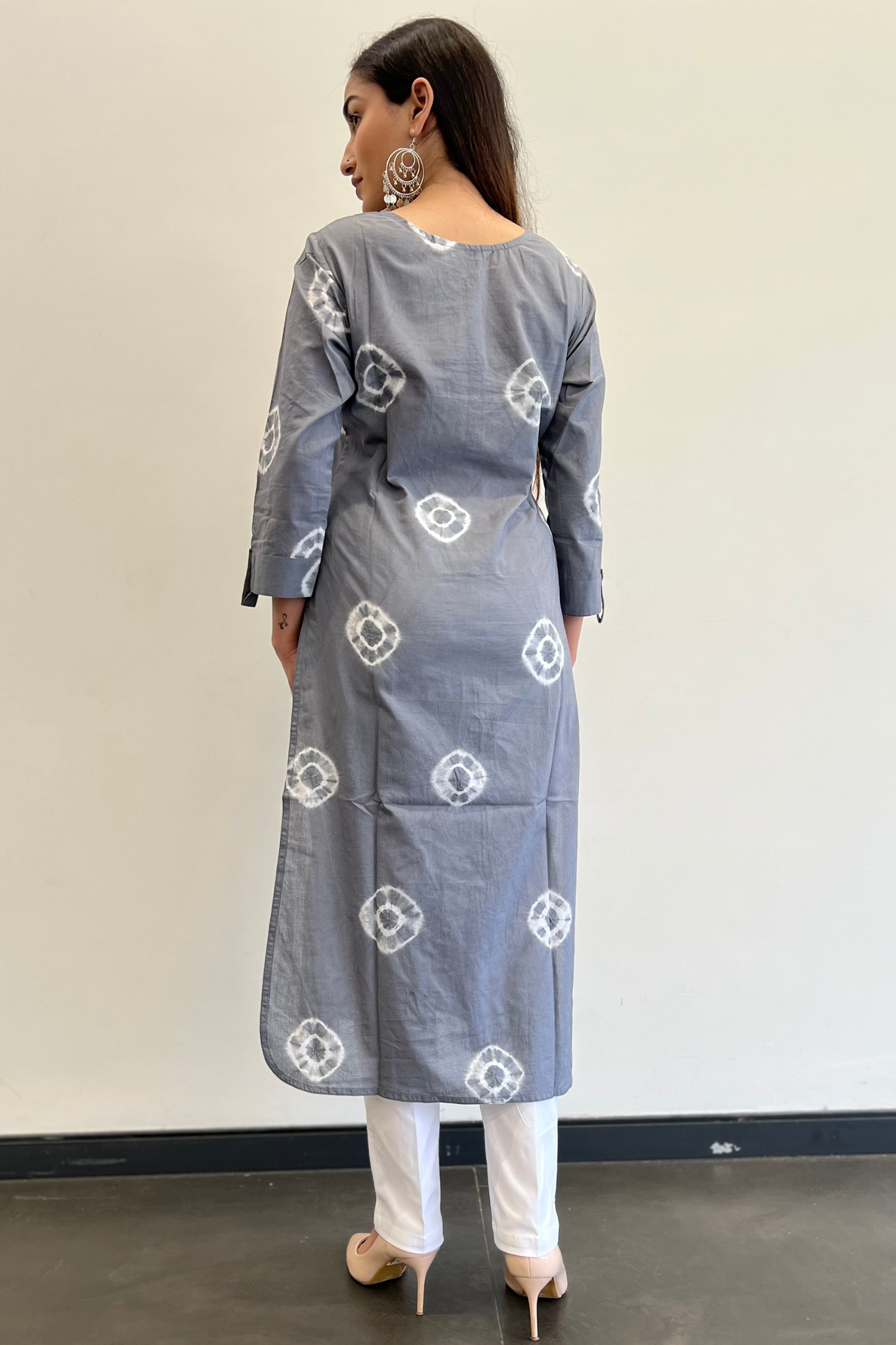 GREY TIE DYE KURTA
