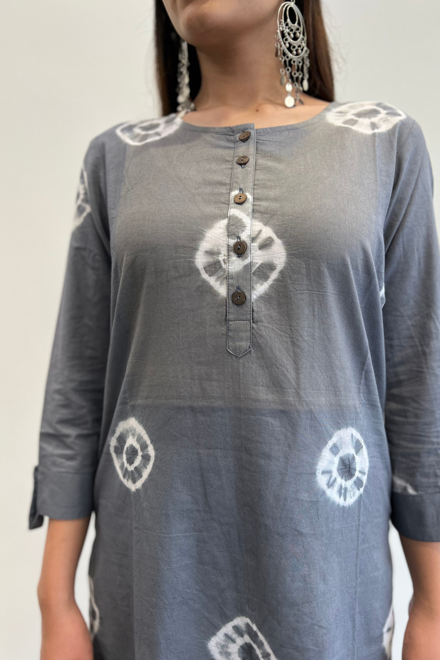 GREY TIE DYE KURTA