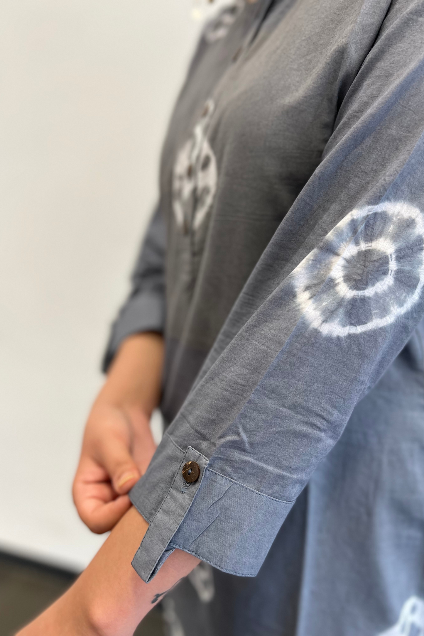 GREY TIE DYE KURTA
