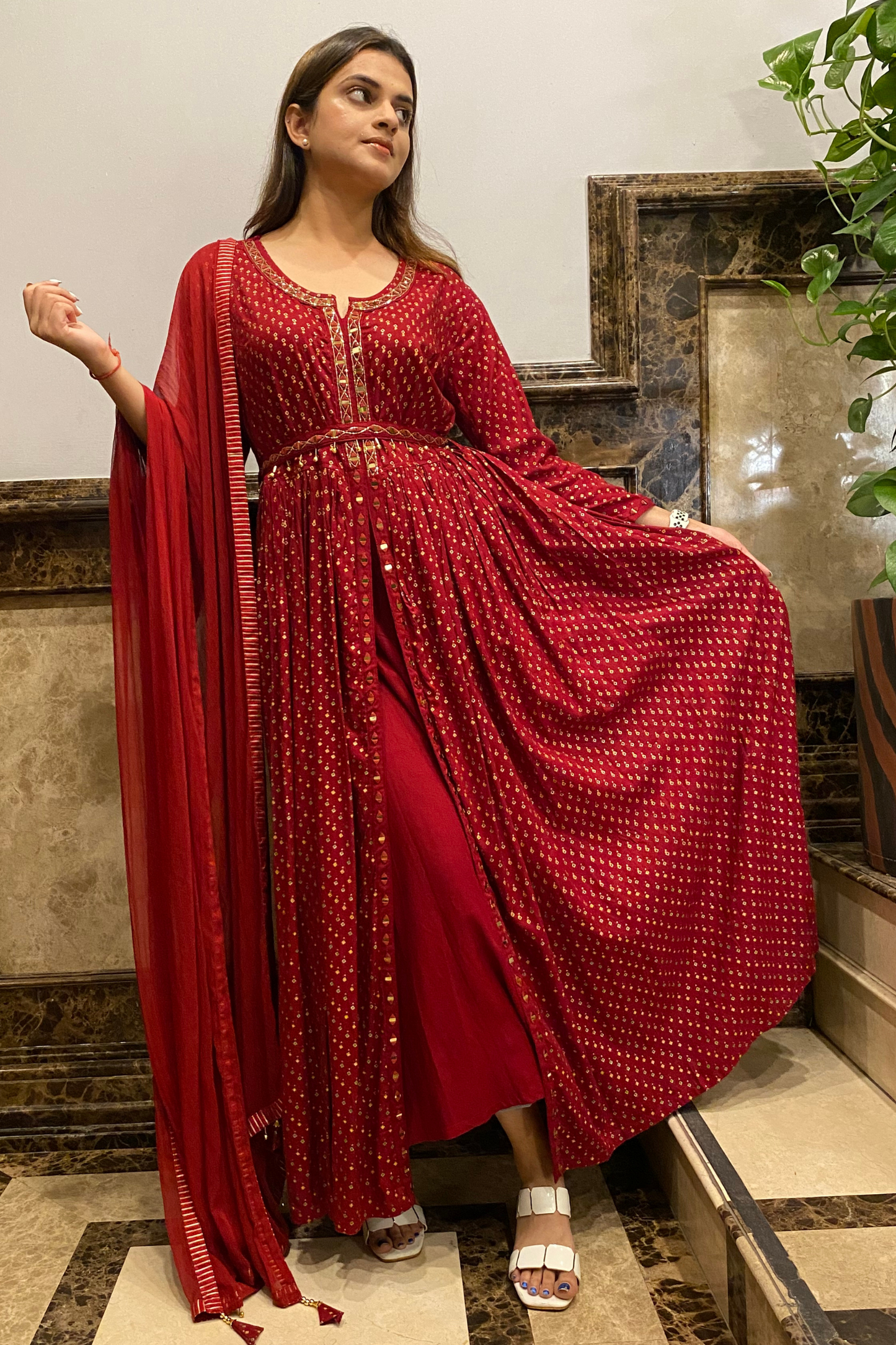 Festive Maroon Dress
