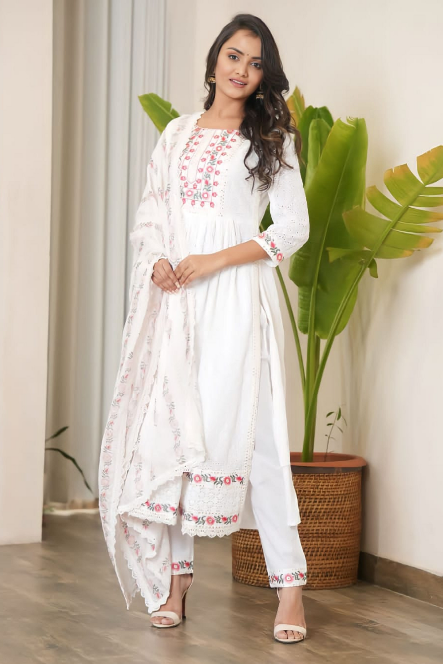 Schiffli Kurta Set