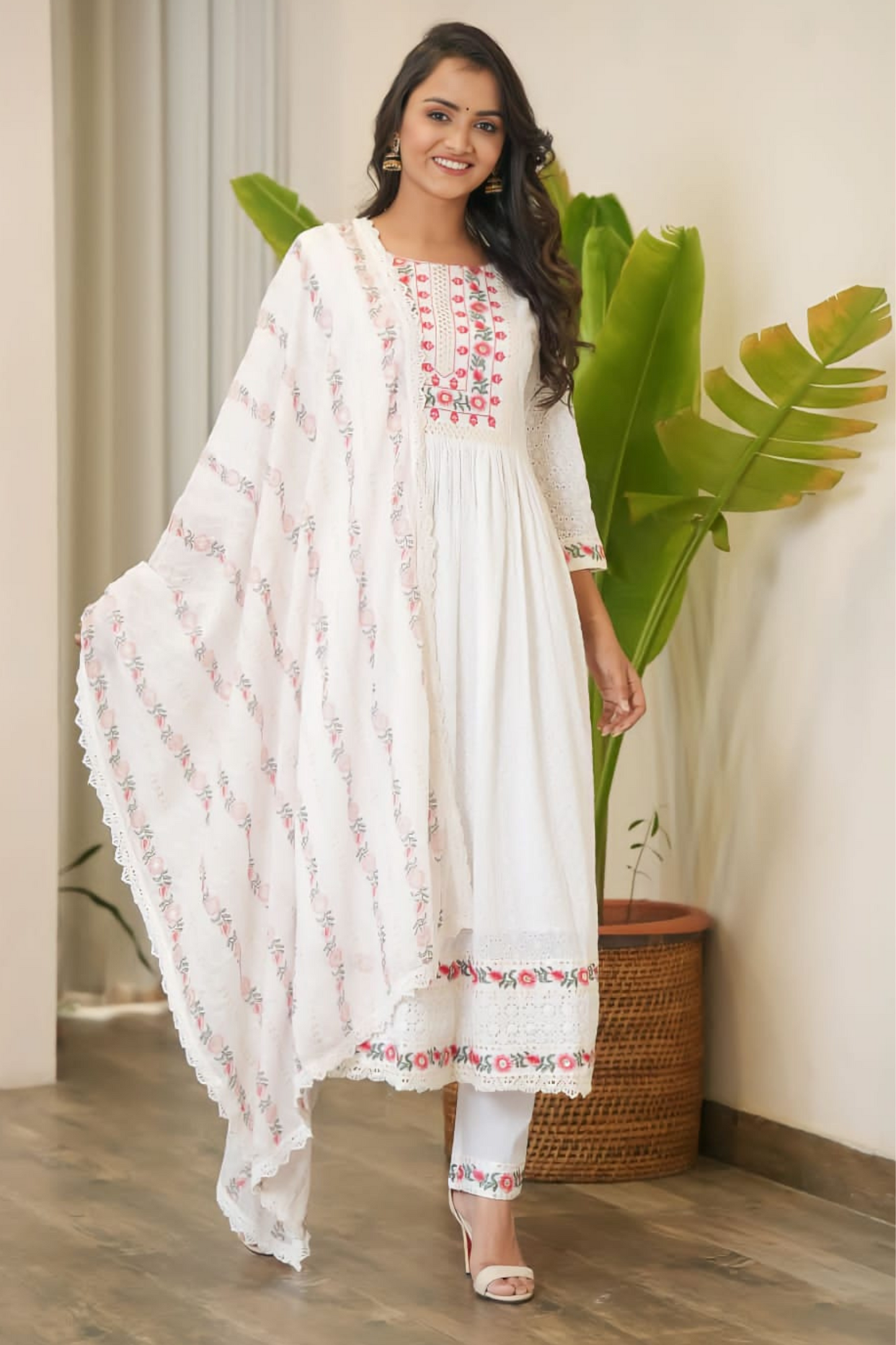 Schiffli Kurta Set