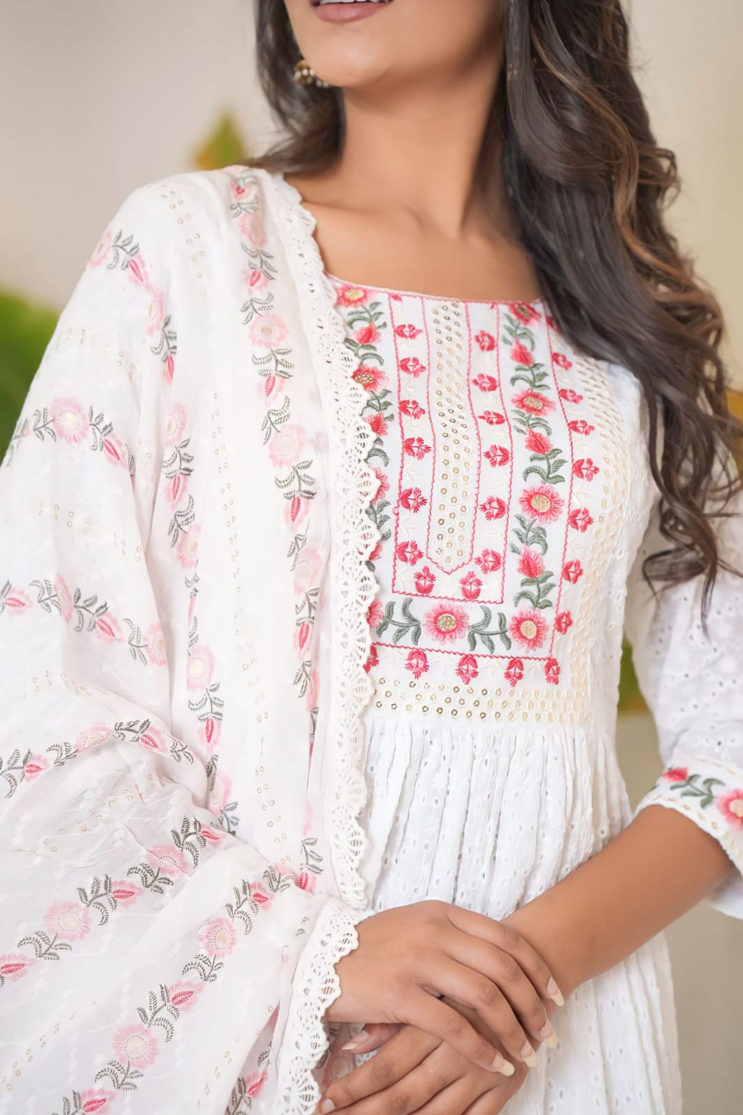 Schiffli Kurta Set