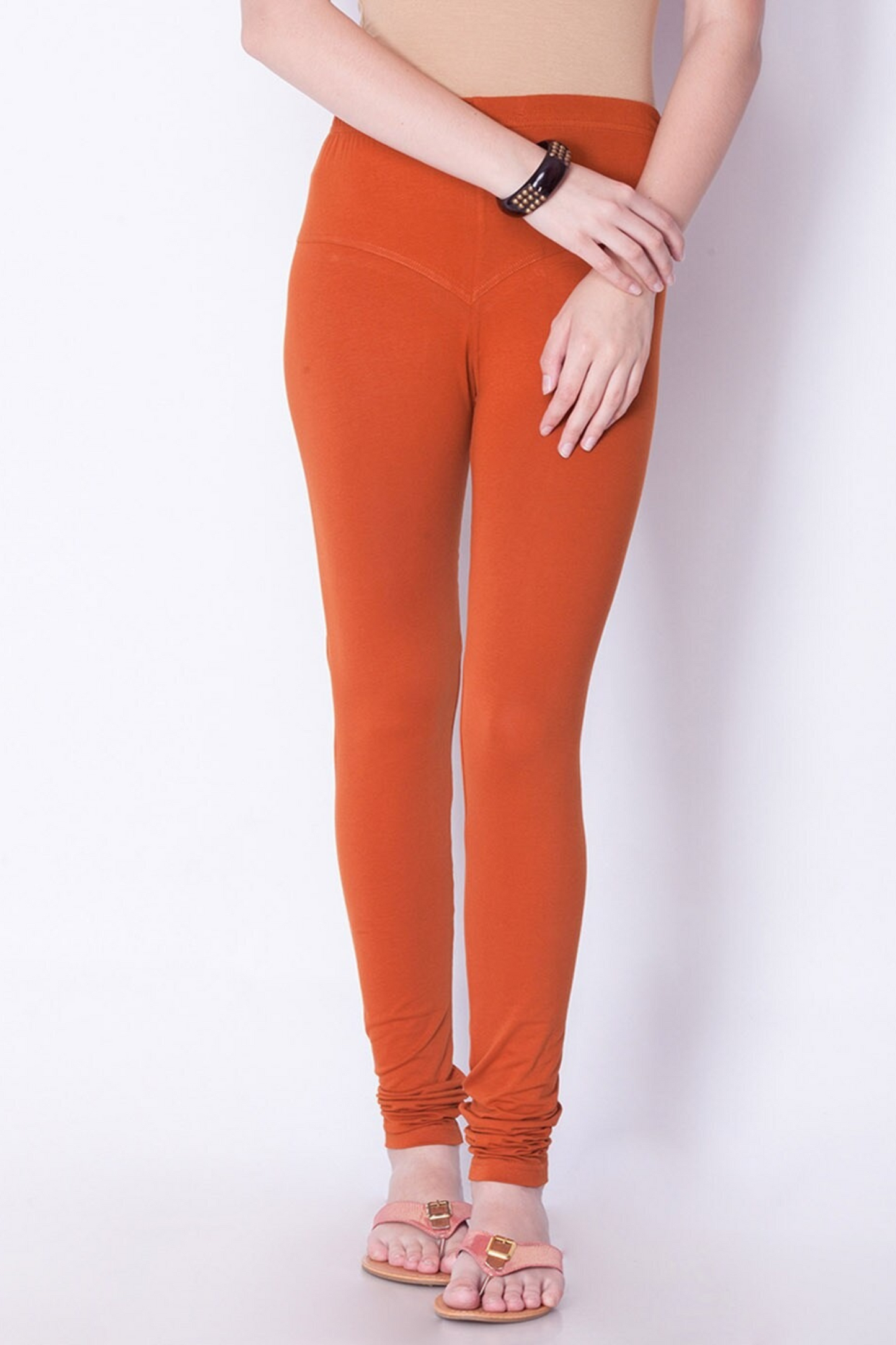 Orange Ankle Length Leggings