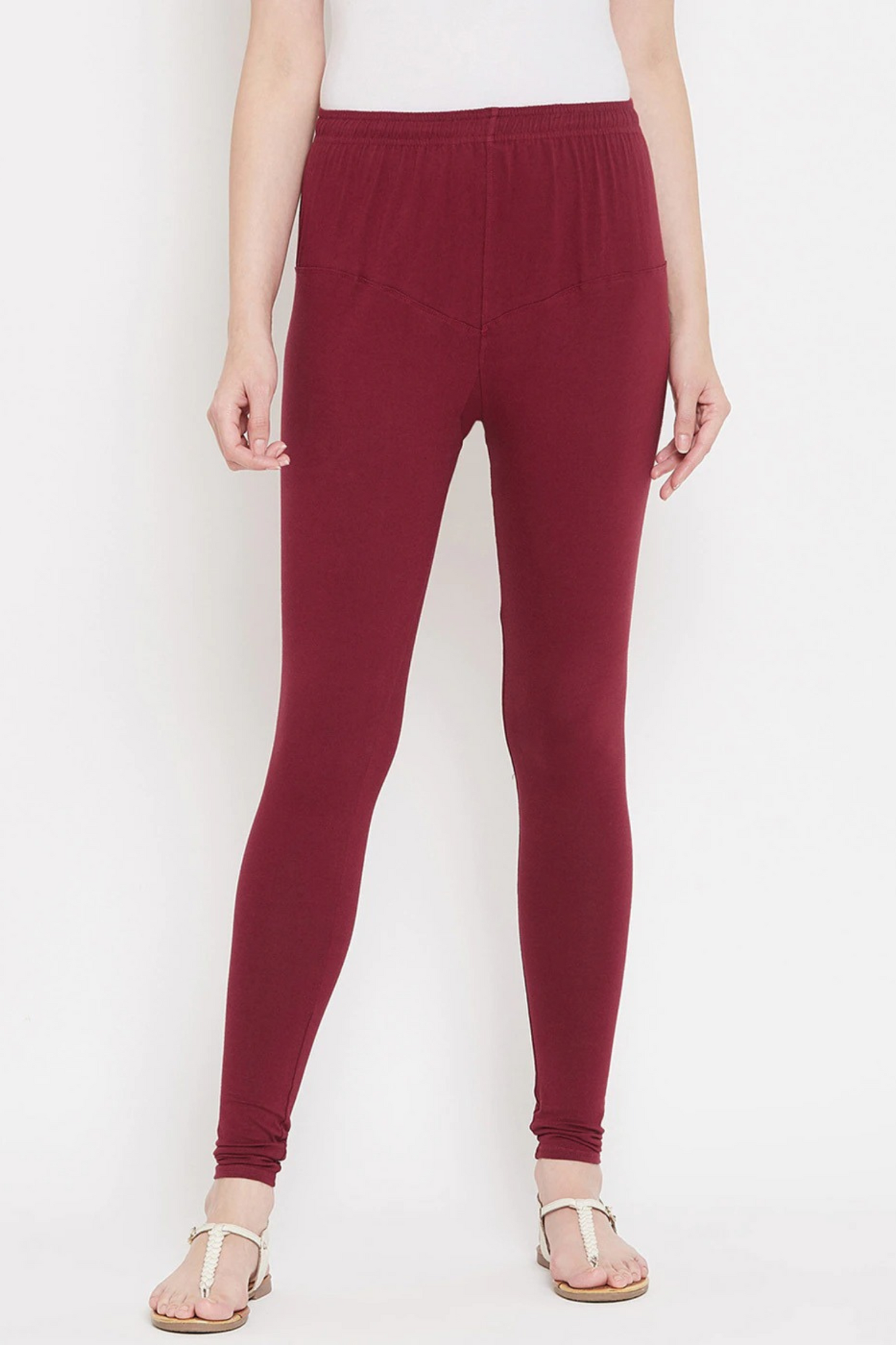Maroon Ankle Length Leggings