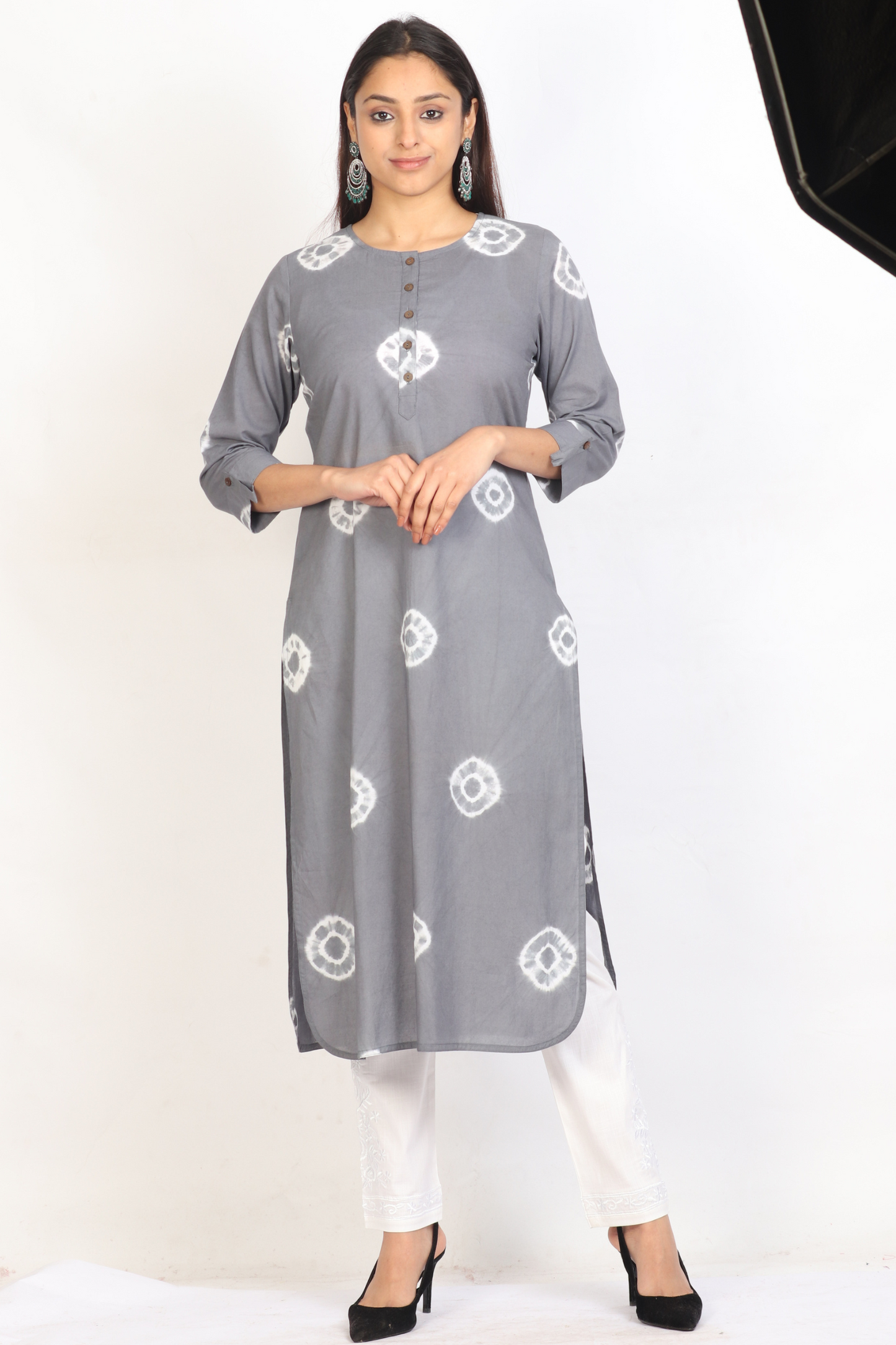 GREY TIE DYE KURTA