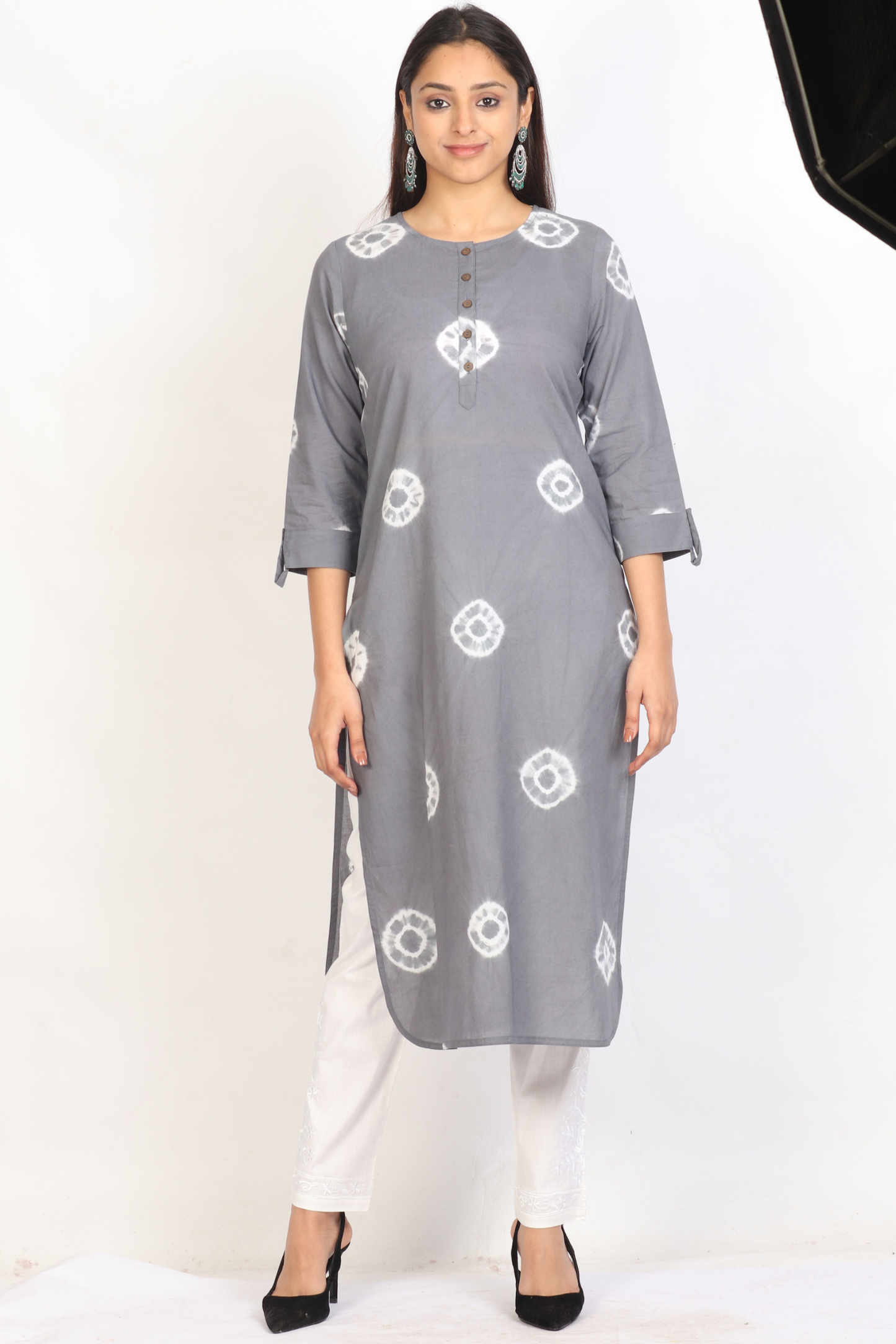 GREY TIE DYE KURTA