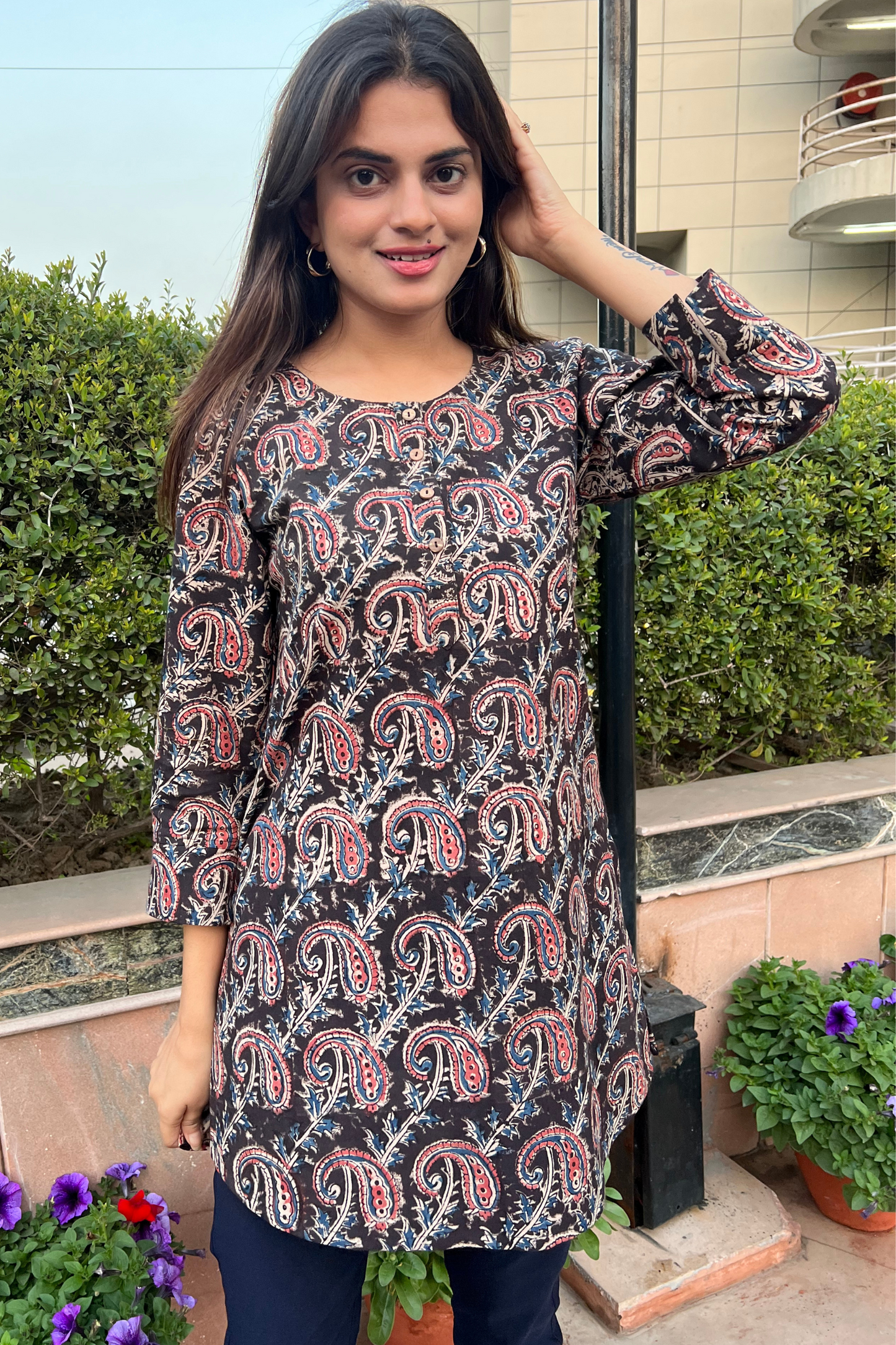 KALAMKARI SHORT KURTI