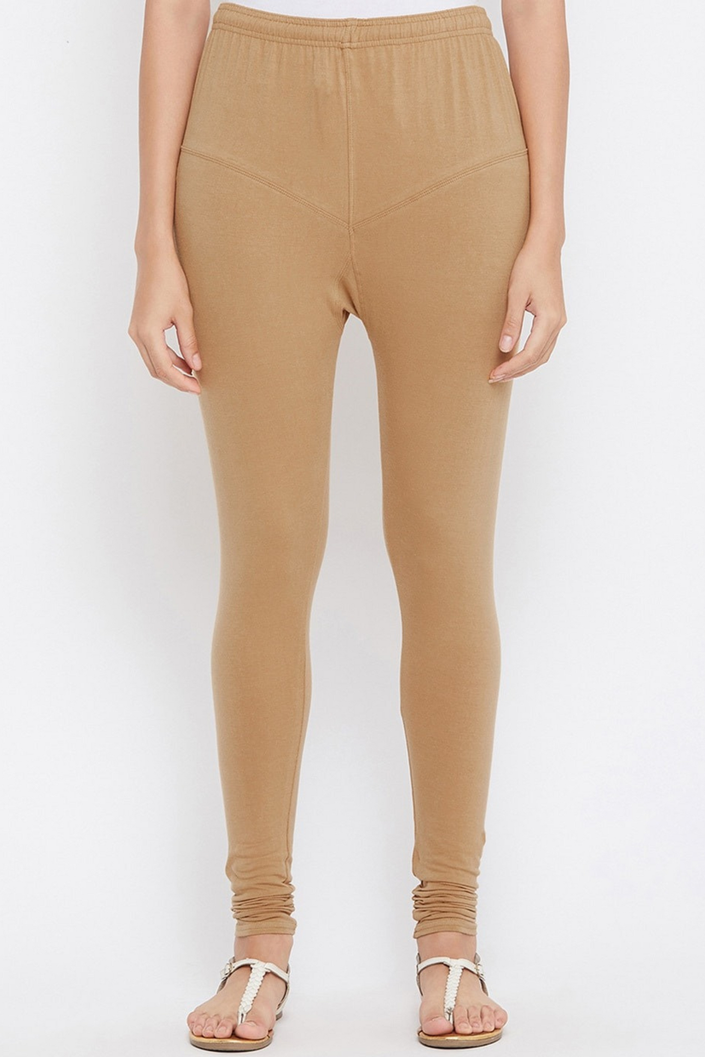 Beige Ankle Length Leggings