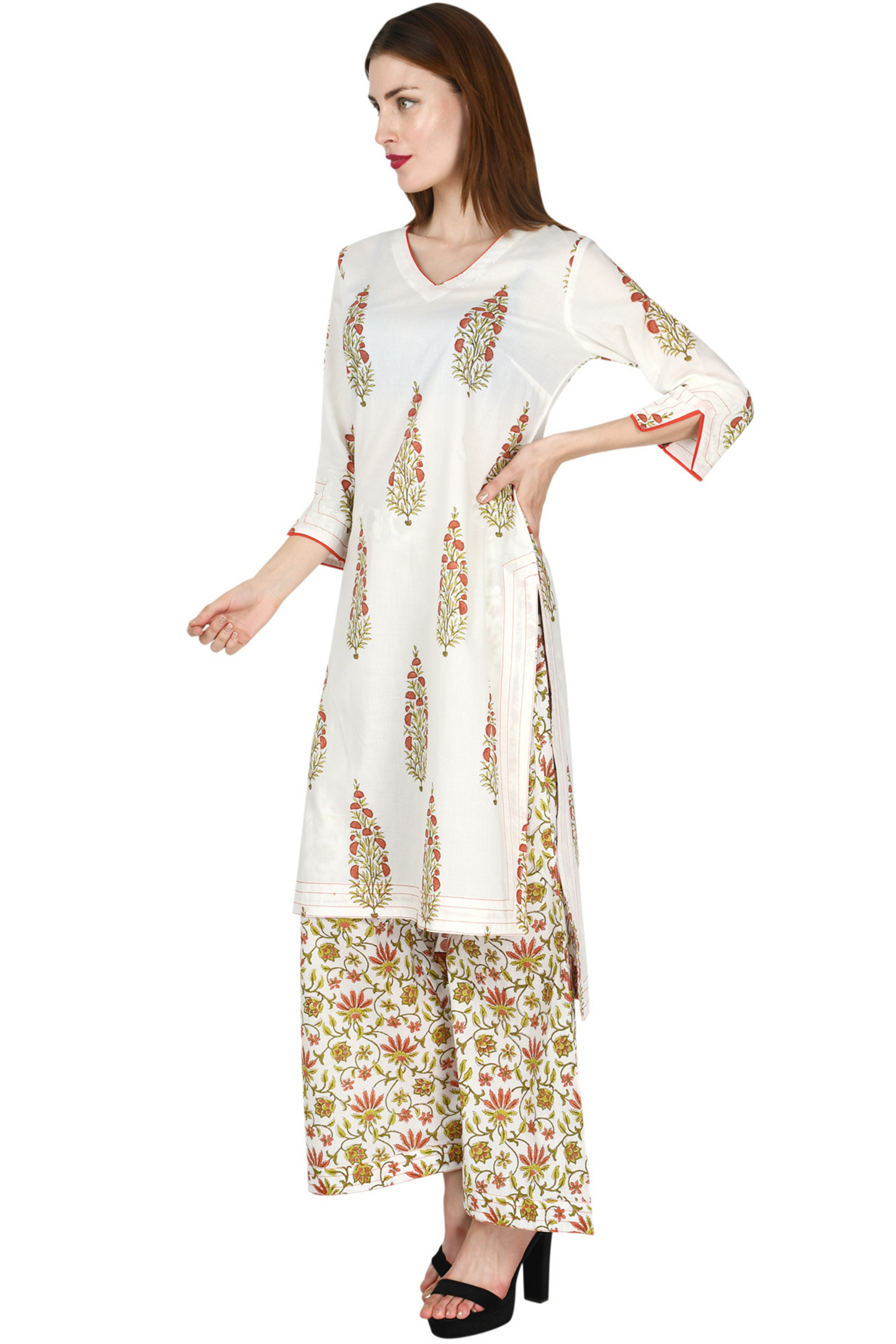 Block Print Kurta Set