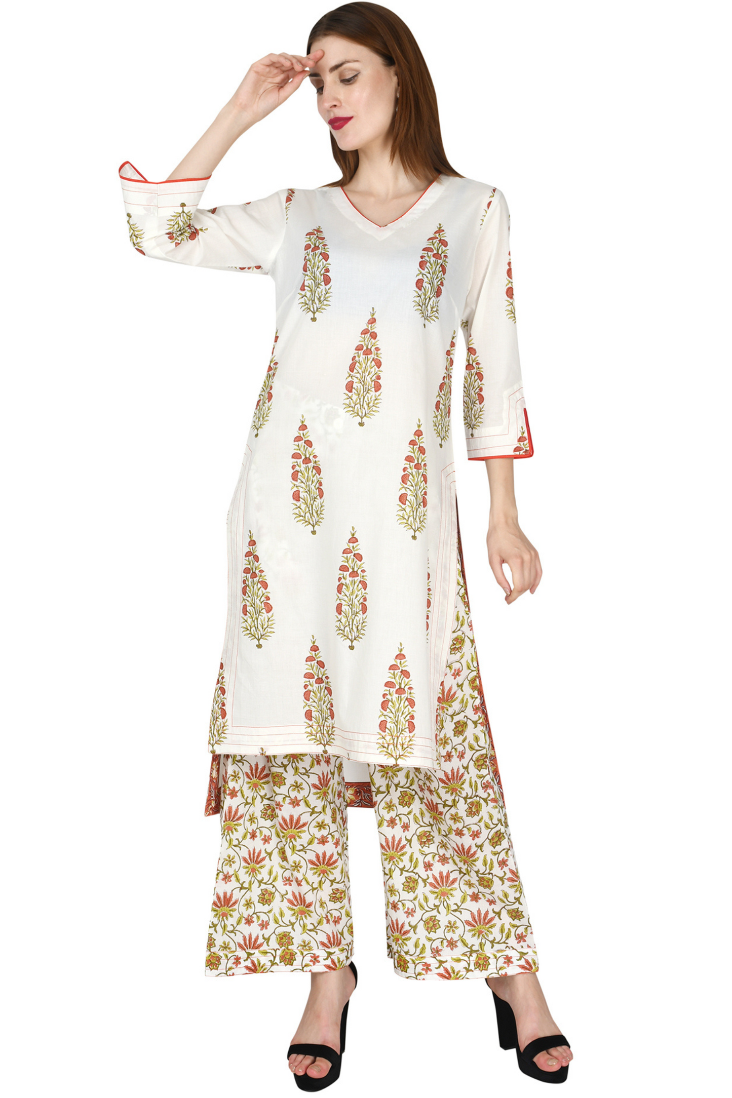 Block Print Kurta Set