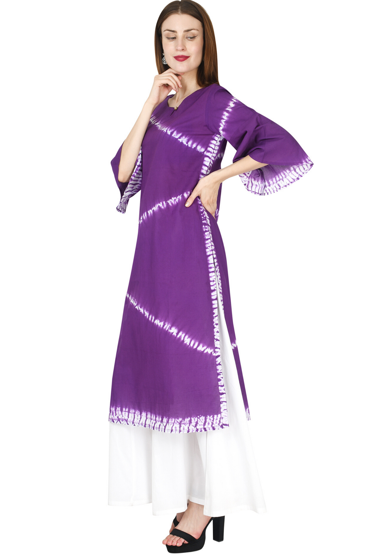 Purple Shibori Kurta