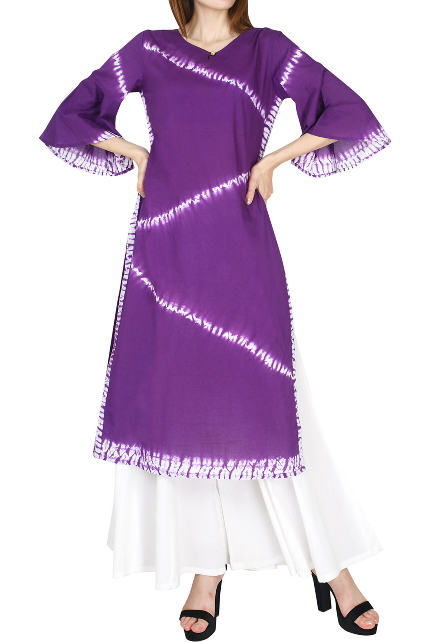 Purple Shibori Kurta