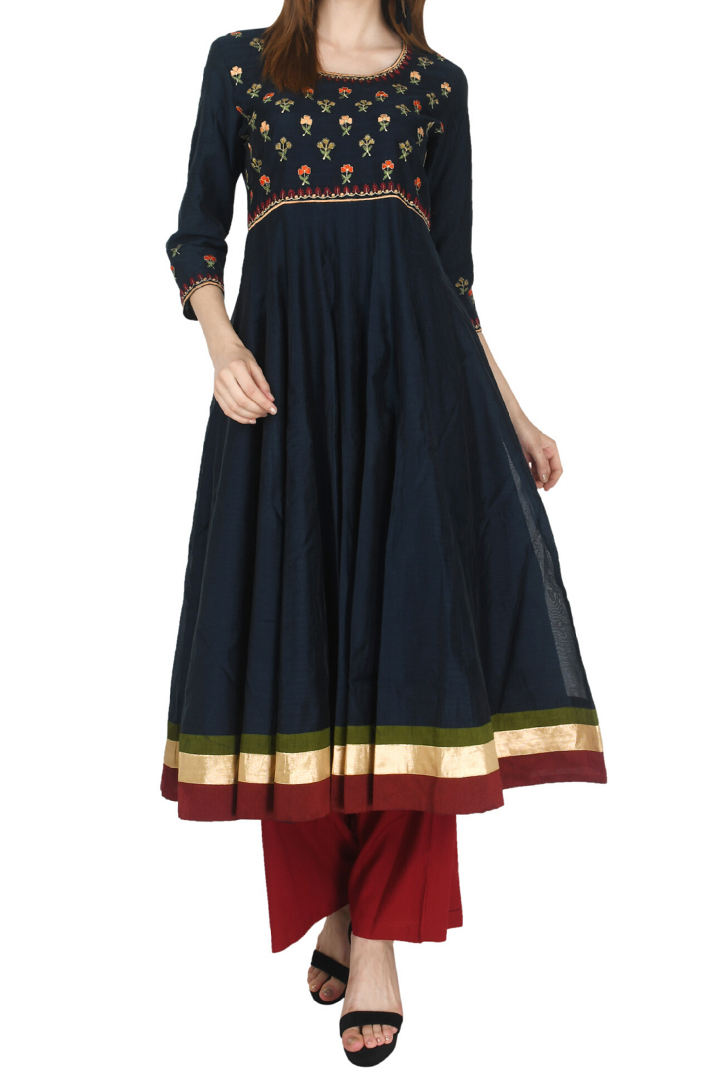 Chanderi Kalidar Kurta