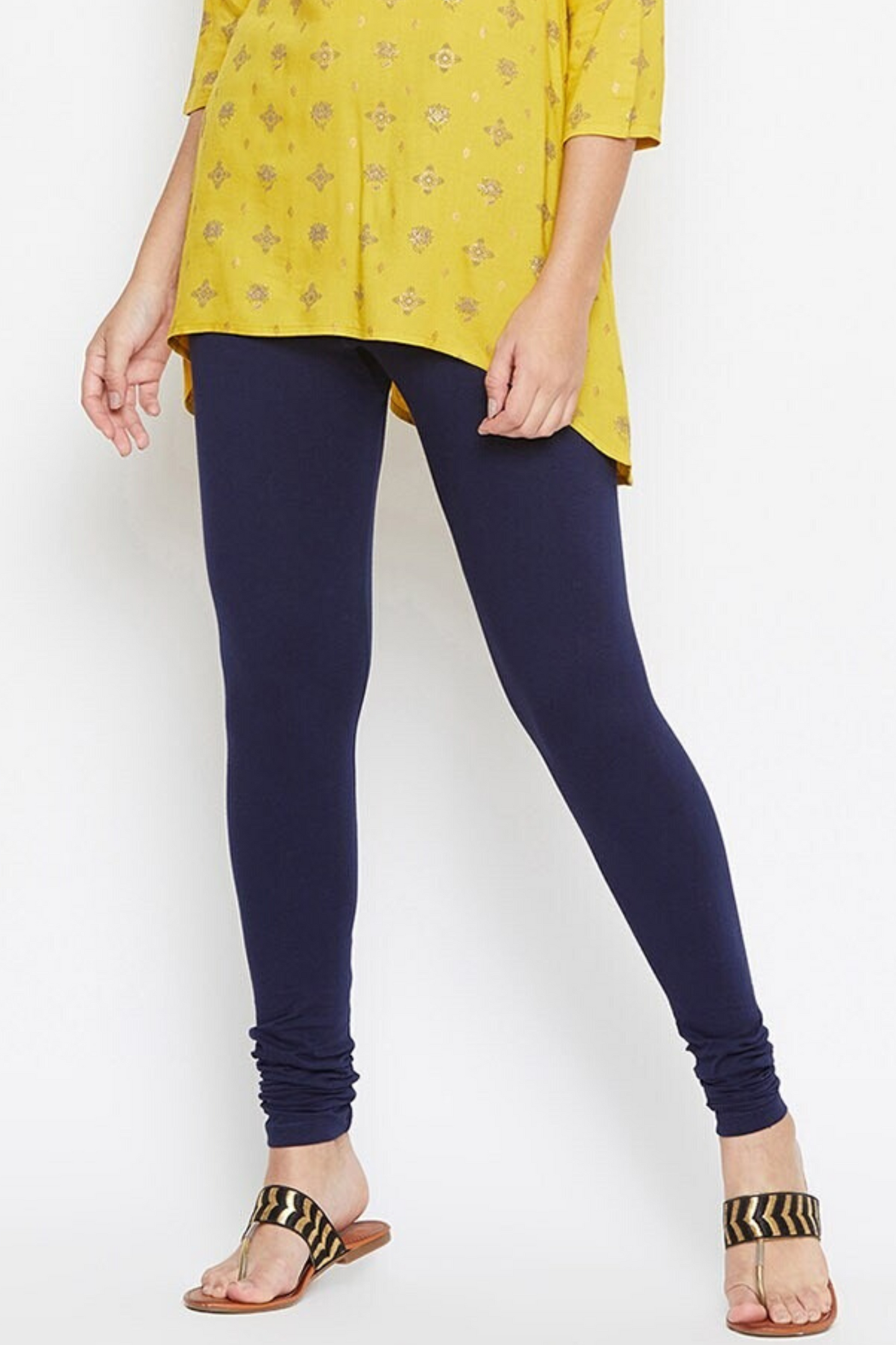 Navy Blue Ankle Length Leggings