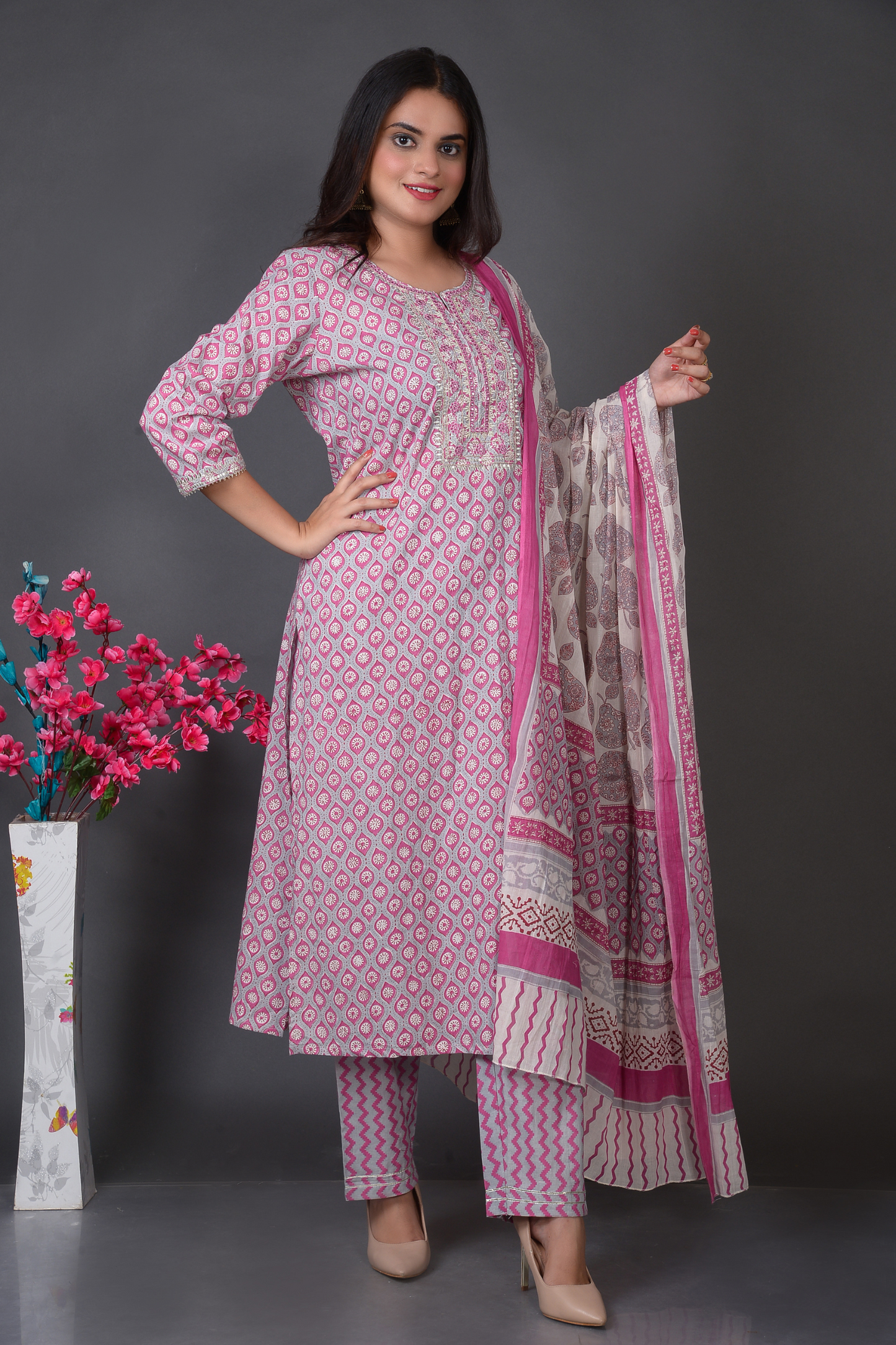 Polka Booti Kurta Set