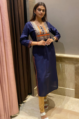 Blue Embroidery Kurta