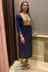 Blue Embroidery Kurta