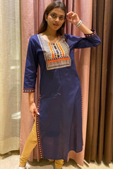 Blue Embroidery Kurta