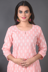 Block Print Tea Rose Kurta