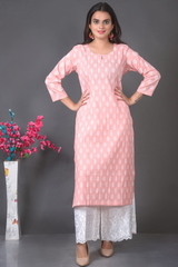 Block Print Tea Rose Kurta