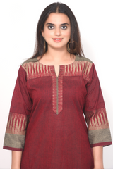 A-Line Maroon Kurta