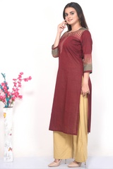 A-Line Maroon Kurta