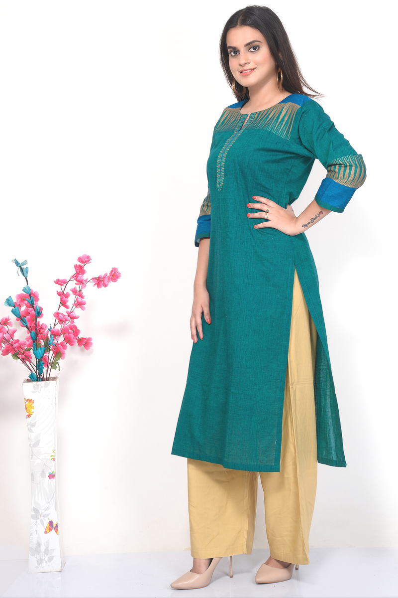 A-Line Dark Aqua Kurta