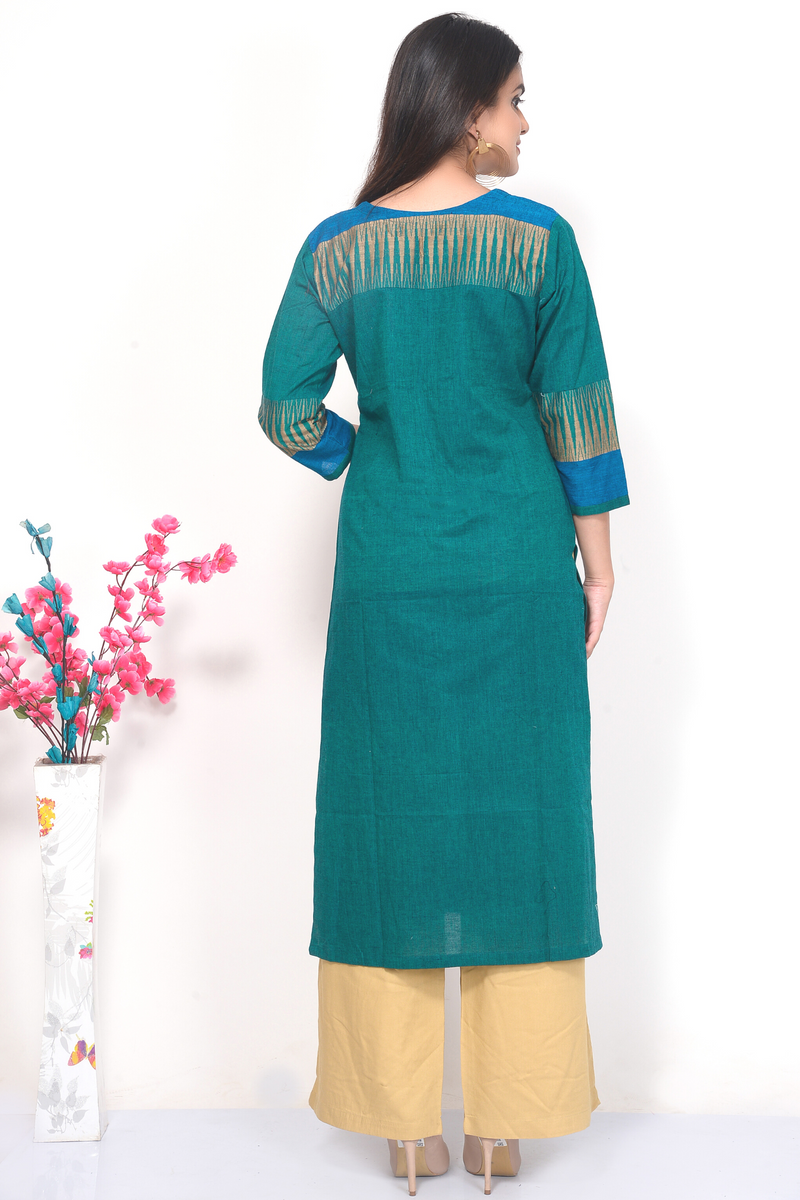 A-Line Dark Aqua Kurta