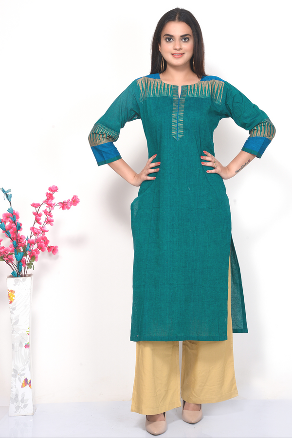 A-Line Dark Aqua Kurta