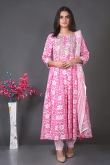 Anarkali Floral Print Co-ord Set