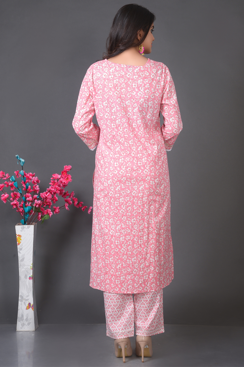 Printed Cotton Kurta Set