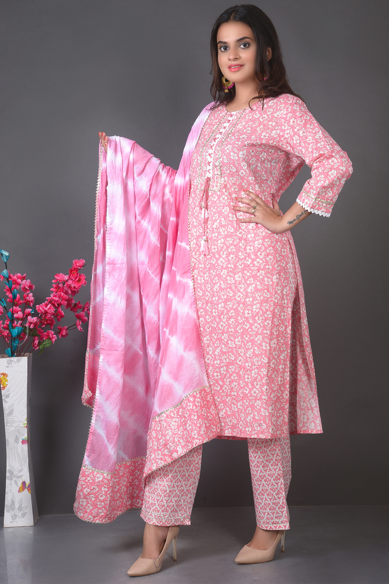 Printed Cotton Kurta Set