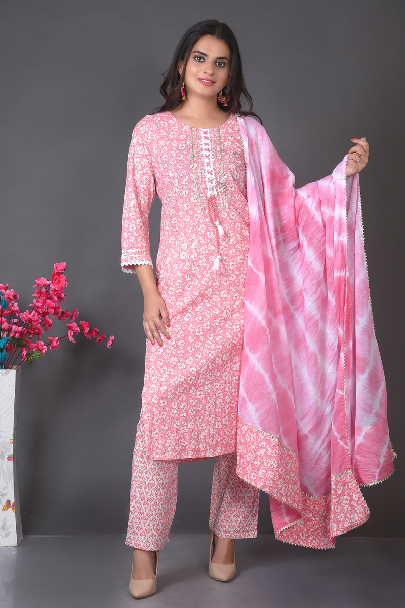 Printed Cotton Kurta Set