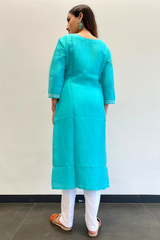 AQUA SILVER PATTI KURTA