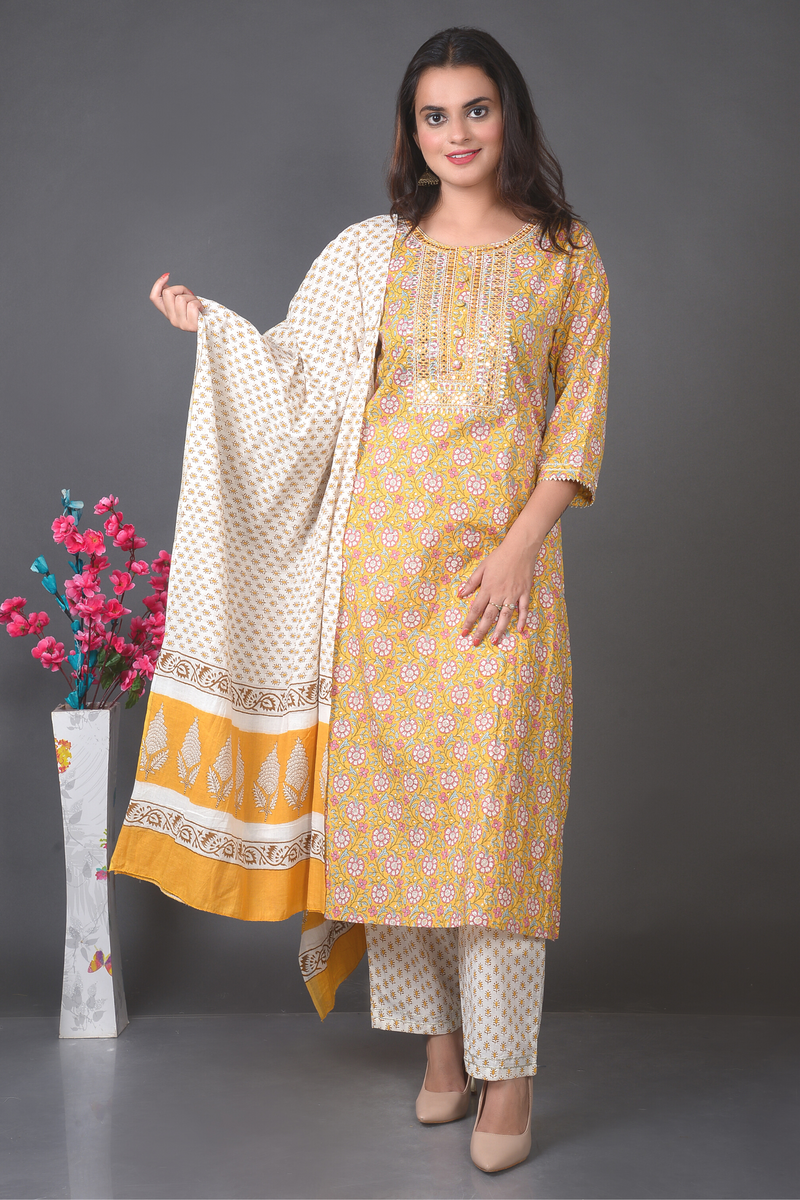 Floral Printed Kurta Set