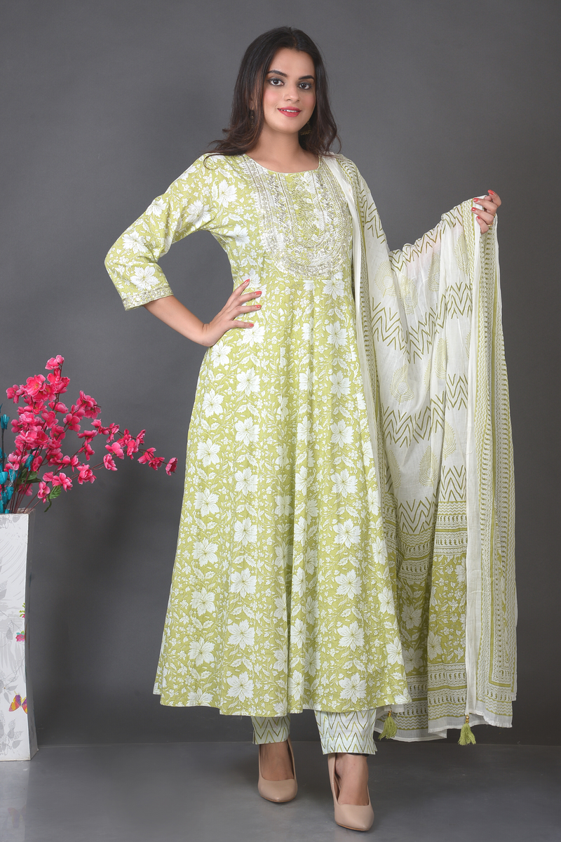 Anarkali Floral Print Co-ord Set