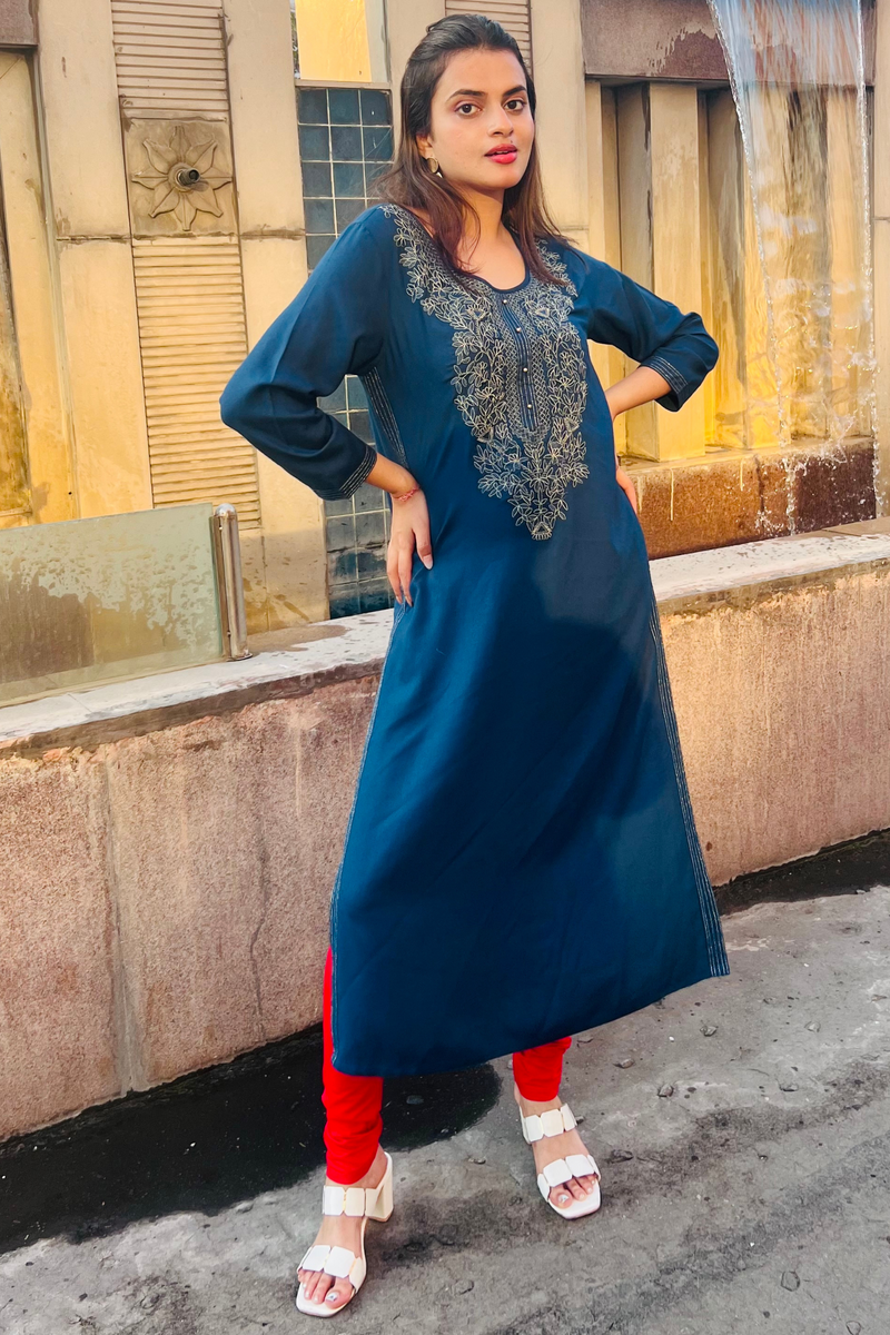 Zari Embroidery Kurta