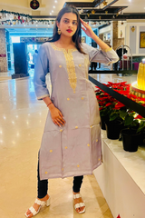 Silk Kurta With Embroidery