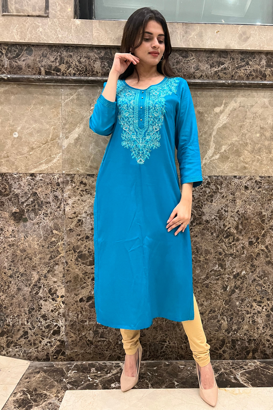 A Line Zari Embroidery Kurta
