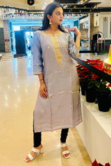 Silk Kurta With Embroidery