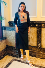 Black Embroidery Kurta