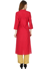 Red Chanderi Kurta